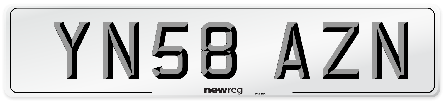 YN58 AZN Number Plate from New Reg